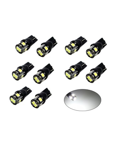 T10 w5w 24V, LED med 6st 2835SMD 6000k chip, 24 volt, 10-pack