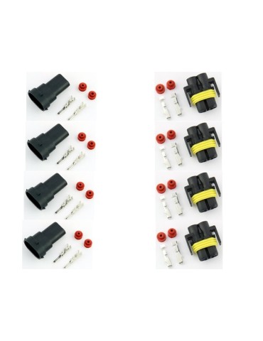 Xenon - Led - Halogen H8 / H11 (H9) kontakter 4st hane + hona 