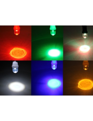T10 w5w LED-lampor med 1 st Flux-chip, 12 000K, 12V DC, 2-pack.