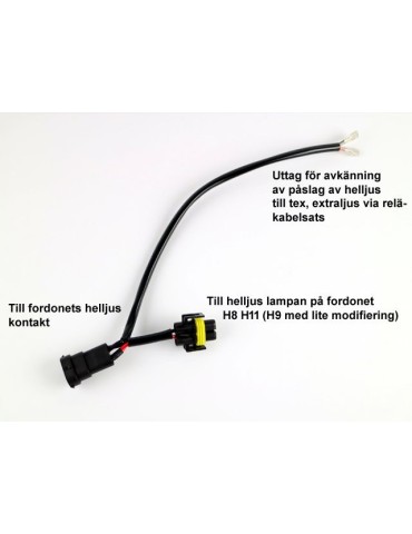 H8 H9 H11 helljus avkännings skarvkabel för extraljus , ledramp