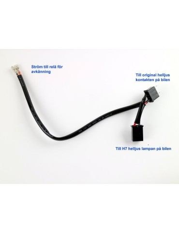 H7 helljus avkännings skarvkabel för extraljus eller ledramp