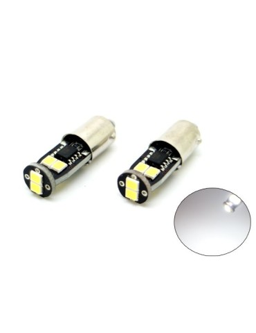 BA9S Canbus 6000k LED 2-pack T4W xenonlook 250 lumen.