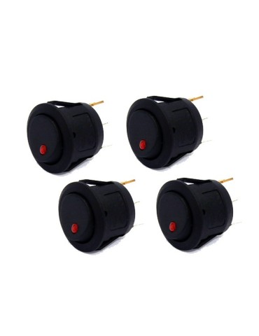 Strömbrytare 4-pack av/på vaggströmställare avbrytare m diodlyse 12v