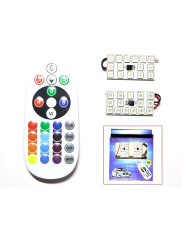 T10 + C5W RBG m fjärr ledlampor Led 2-pack 12v DC w5w