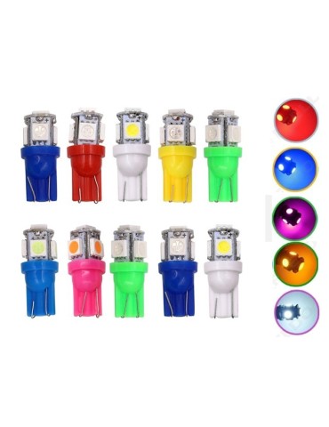 T10 w5w 4-pack LED-lampor med 5 st 5050SMD chip 12V DC