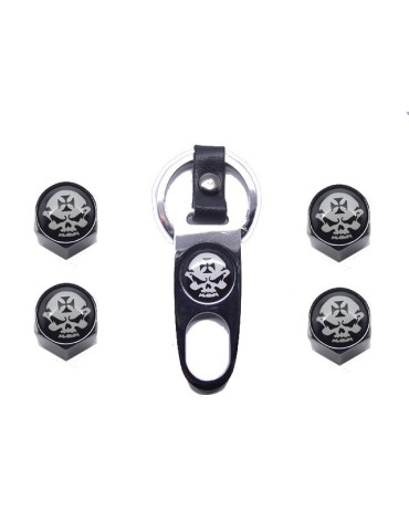 Ventilhattar Dödskalle 4st + nyckelring styling i Exklusivt set