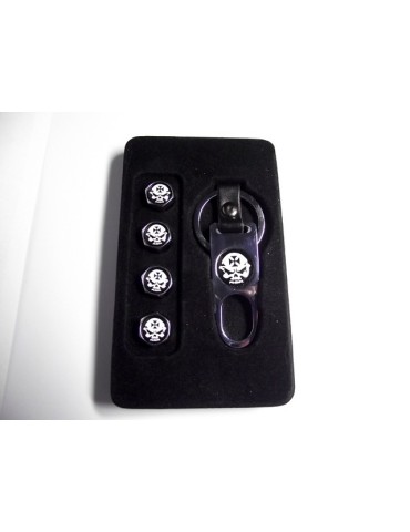 Ventilhattar Dödskalle 4st + nyckelring styling i Exklusivt set