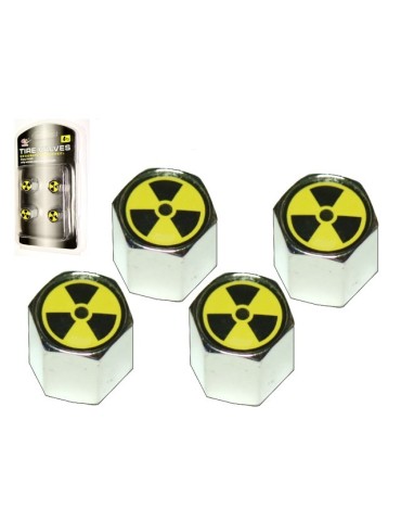 Ventilhattar Radioaktivitet 4-pack styling fint set kromfärgade 