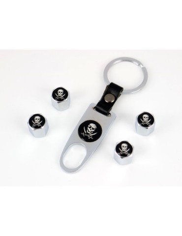 Ventilhattar Dödskalle 4st + nyckelring styling i Exklusivt set