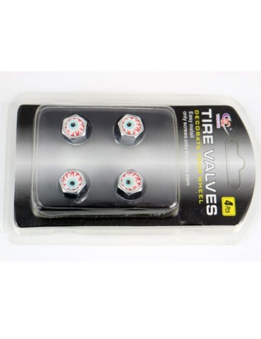 Ventilhattar Blodsprängt öga , Bloody eye 4st fint set i krom