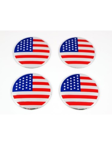 USA-flagga emblem till centrumkåpor, hjulnavsskydd, fälg, 4-pack, styling. 