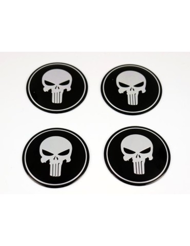 Punisherdödskalle emblem till centrumkåpor, hjulnavsskydd, fälg, 4-pack styling