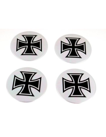 Malteserkors hjulnav emblem till fälgar o centrumkåpor 4-pack styling