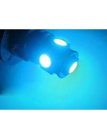 T10 w5w LED-lampor med 5 st isblå 5050SMD chip, 12V DC, 10-pack.