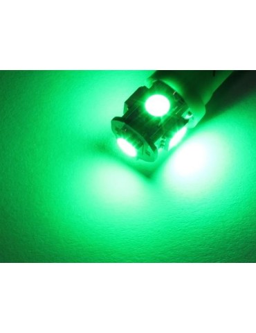 T10 w5w grön LED-lampor, SMD5050, 10-pack, 12V DC. 