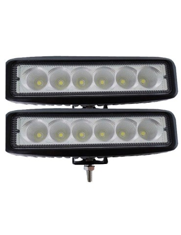 Led x2 18w 12 - 24V arbetsljus -  backljus mini ledramp Flood 