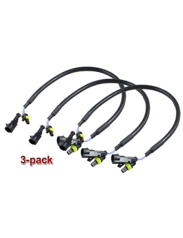 Xenon förlängningskablar 50cm AMP kontakter med gnidskydd 3-pack