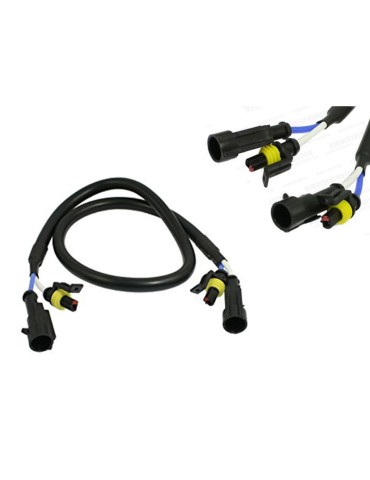 Xenon förlängningskablar 50cm AMP kontakter med gnidskydd 3-pack