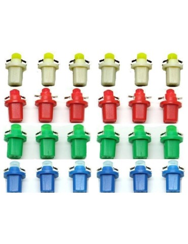 b8,5d Ledlampor med 1st COB ledchip  6-pack instrumentlampa 12v