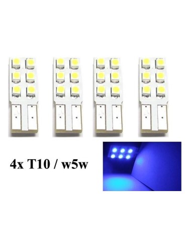 T10 w5w 4-pack blåa Side-LED med 6 st 1210SMD-chip.