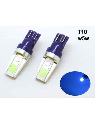 T10 w5w blå LED-lampor, Canbus med COB chip, 2-pack.