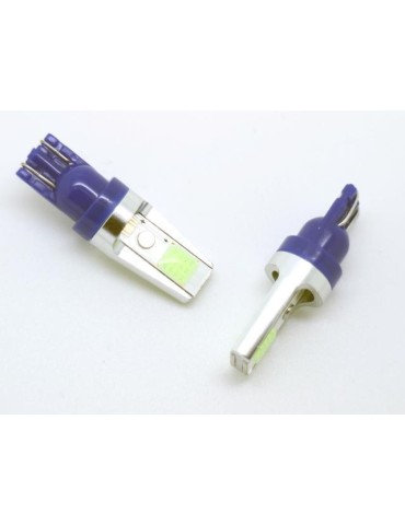 T10 w5w blå LED-lampor, Canbus med COB chip, 2-pack.