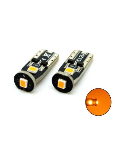 T10 w5w Canbus, Gul 2-pack Led-lampor med 3 st 2835smd chip. 