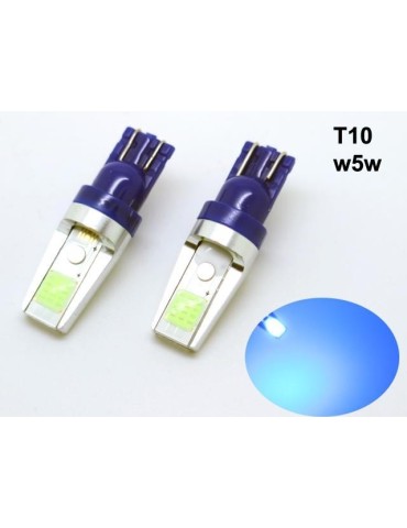 T10 w5w isblå LED-lampor, Canbus med COB chip, 2-pack.