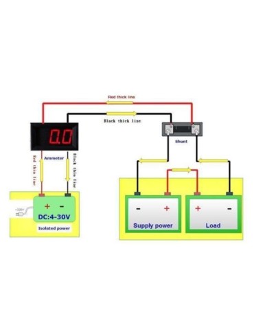 Amperemätare 0-100A DC Digital grön lcd med shunt