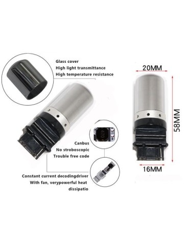 T25 3156  gul blinkers Canbus led lampor 12v  py27w p27w diadem