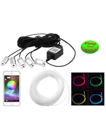 Led pimpkit med App.kontroll styling set med 5st fiberlampor