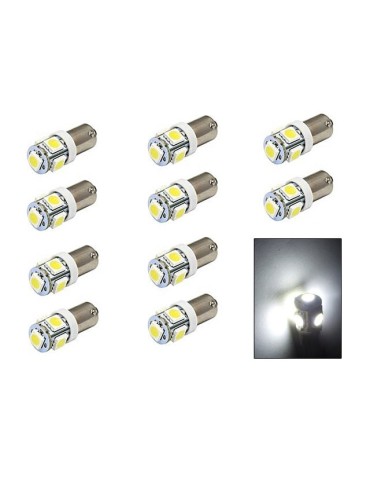 BA9S 10-pack 6000k Led med 5st SMD5050 chip T4W styling