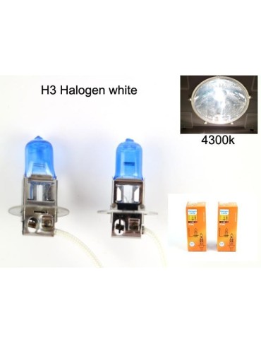 H3 4300k white halogen 55w lampor