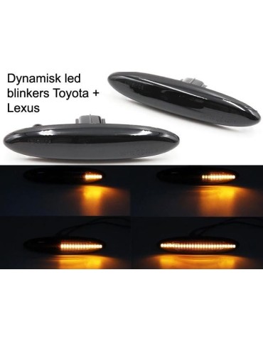 LED dynamisk sidoblinkers Toyota Lexus Smoke lens  2-pack