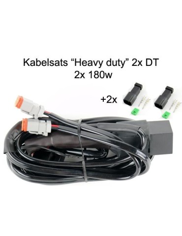 Kabelsats 80A reläkabel strömkabel arbetsljus ledramp 2x DT