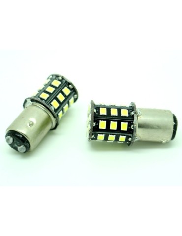 Bay15d Vit p21/5w 1157 Led med 33st 2835smd 2-pack bak bromsljus