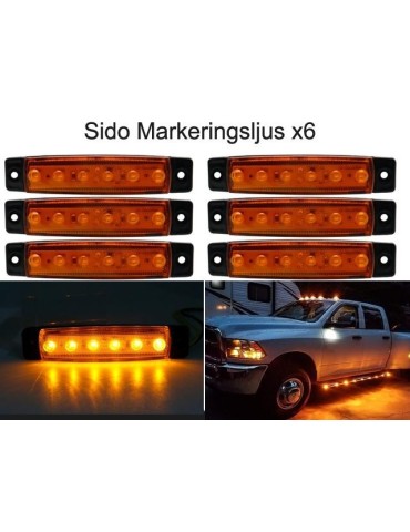 Markeringsljus 95mm position orange ledlampor 6-pack 12v 24v led
