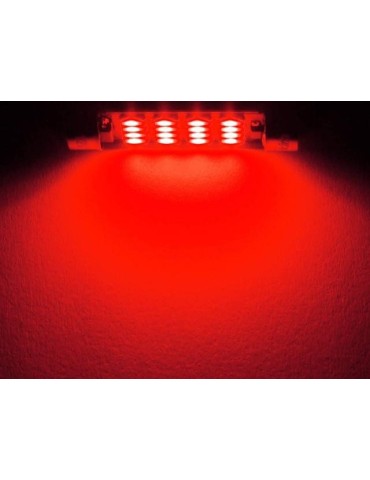 Diodlampa 41mm 42mm röd LED 2835SMD 8-pack C5W SV8.5