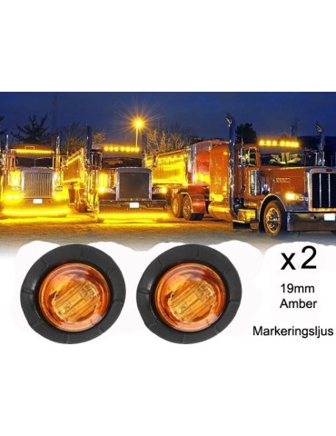 Sivu-, äärimerkkivalot, oranssit LED-valot, 2 kpl, 12 V