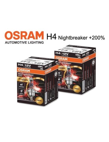 Osram H4 +200% Night breaker halogen premium lampor 12v DC