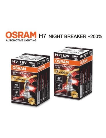 Osram H7 +200% night breaker halogen premium lampor 12v DC px26d