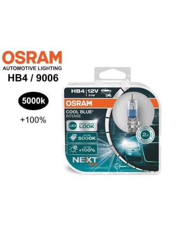 Osram Hb4 +100% COOL BLUE 5000k halogen lampor DC P22d 9006