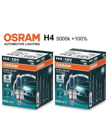 Osram H4 +100% COOL BLUE 5000k halogen lampor 12v DC PGJ19-2