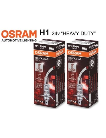 Osram H1 +120% 24volt 70w halogen premium lampor P14.5s 2st