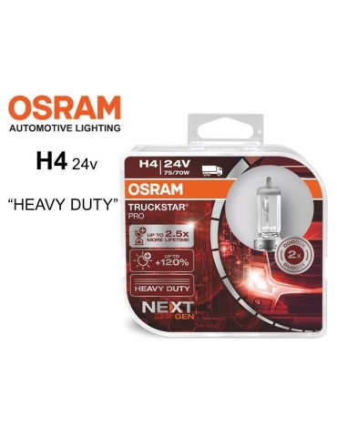 Osram H4 +100% 24volt 70/75w halogen premium lampor p43t 2-pack