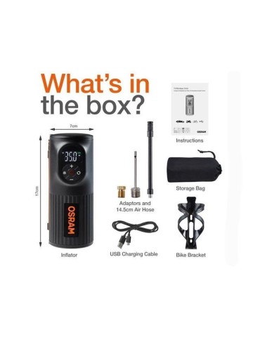 Osram TYREinflate 2000 laddningsbar kompressor däckpump ficklampa