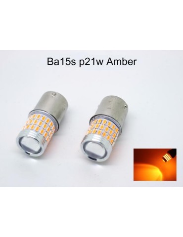 Ba15s gul blinkers led lampor 12v p21w 1156