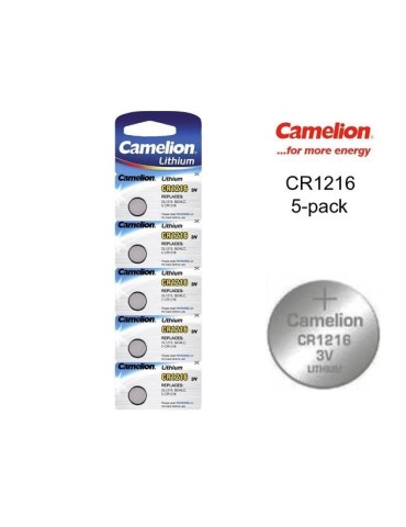 CR1216 5-pack Lithium batterier Camelion CR 1216 3V