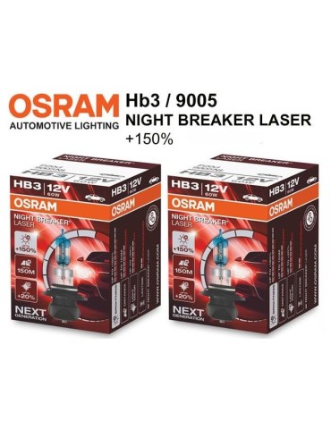 Osram Hb3 +150% NIGHT BREAKER LASER halogen premium p20d 9005