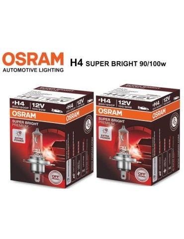 Osram H4 SUPER BRIGHT halogen premium lampor 12v DC P43t
